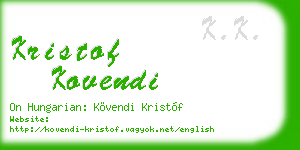 kristof kovendi business card
