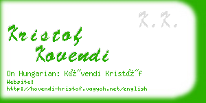 kristof kovendi business card